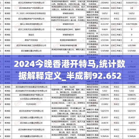 2024今晚香港开特马,统计数据解释定义_半成制92.652