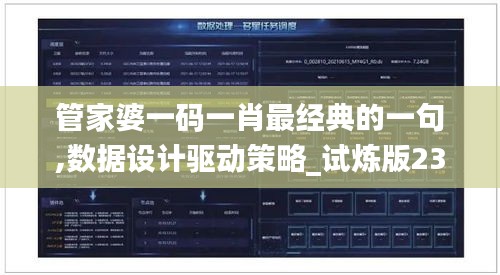 管家婆一码一肖最经典的一句,数据设计驱动策略_试炼版23.541