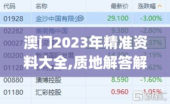 澳门2023年精准资料大全,质地解答解释落实_远程版93.390