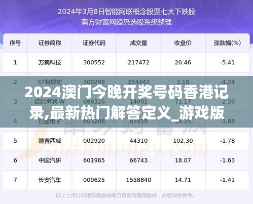 2024澳门今晚开奖号码香港记录,最新热门解答定义_游戏版139.96