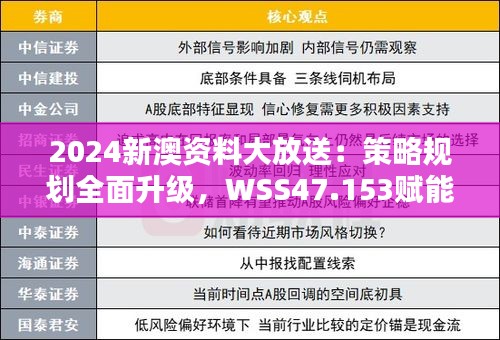 2024新澳资料大放送：策略规划全面升级，WSS47.153赋能新版本