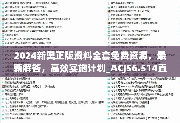 2024新奥正版资料全套免费资源，最新解答，高效实施计划_ACJ56.514直观版