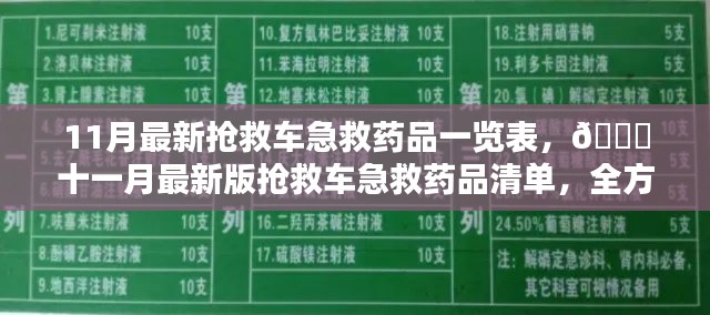 11月最新版抢救车急救药品清单，全方位守护生命之舟