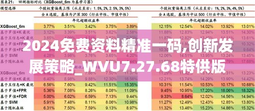 2024免费资料精准一码,创新发展策略_WVU7.27.68特供版