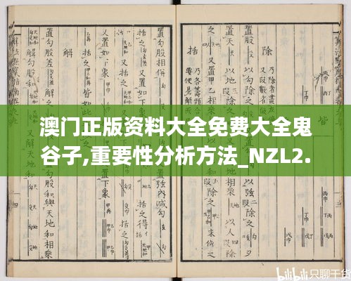 澳门正版资料大全免费大全鬼谷子,重要性分析方法_NZL2.25.54效率版