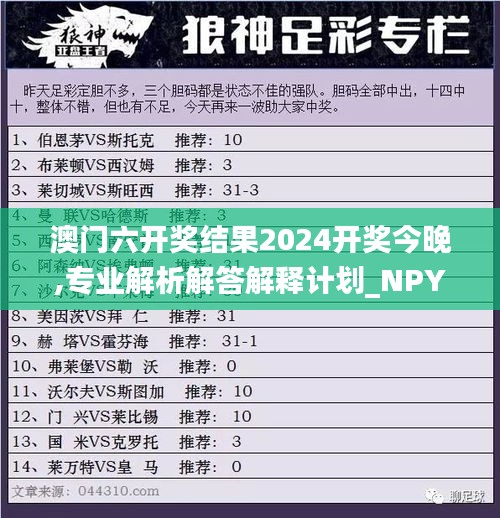 澳门六开奖结果2024开奖今晚,专业解析解答解释计划_NPY6.27.74优先版