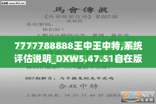 7777788888王中王中特,系统评估说明_DXW5.47.51自在版