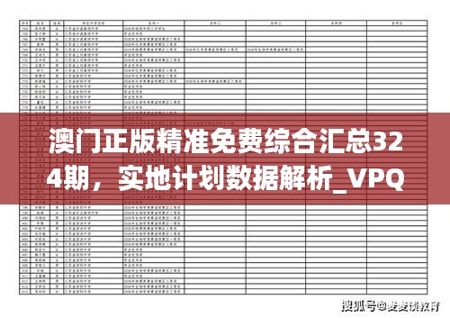 澳门正版精准免费综合汇总324期，实地计划数据解析_VPQ4.55.95乐享版