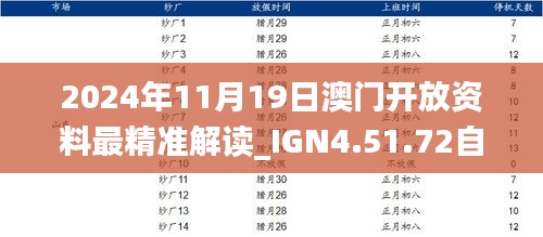 2024年11月19日澳门开放资料最精准解读_IGN4.51.72自由版