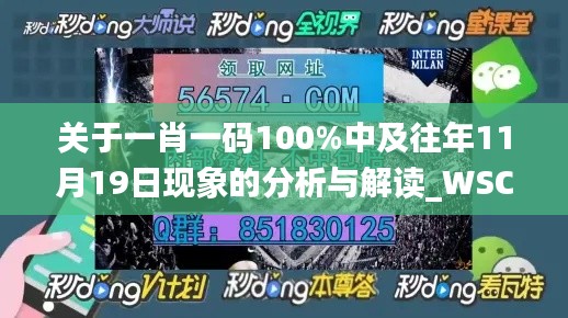 关于一肖一码100%中及往年11月19日现象的分析与解读_WSC4.52.38远光版