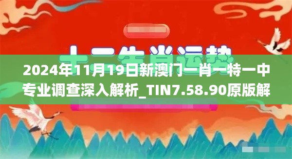 2024年11月19日新澳门一肖一特一中专业调查深入解析_TIN7.58.90原版解读