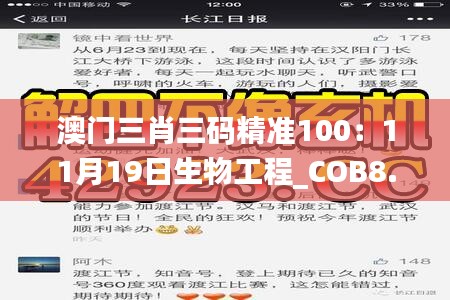 澳门三肖三码精准100：11月19日生物工程_COB8.41.62广播版