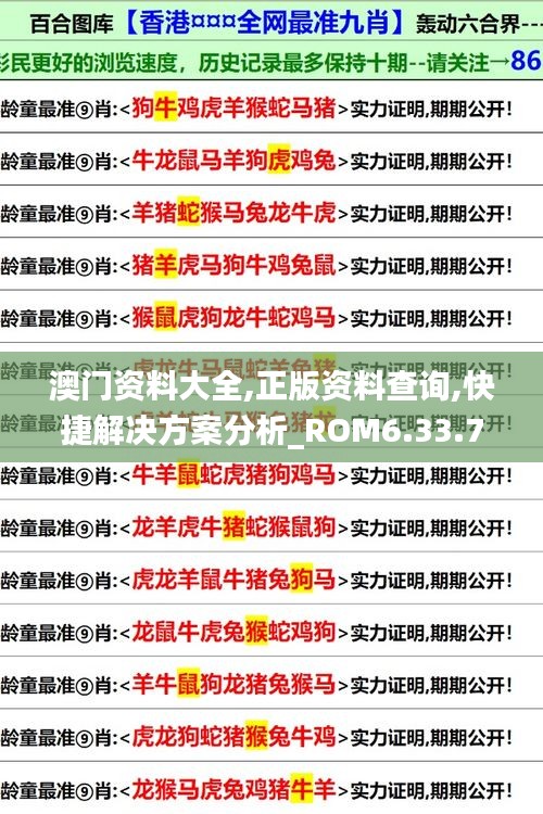 澳门资料大全,正版资料查询,快捷解决方案分析_ROM6.33.76VR版