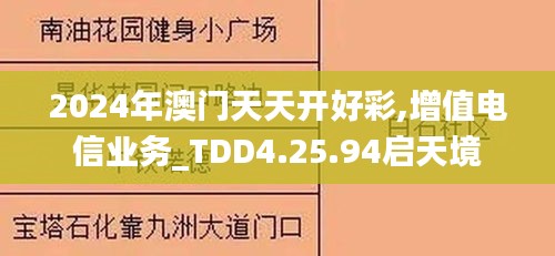 2024年澳门天天开好彩,增值电信业务_TDD4.25.94启天境