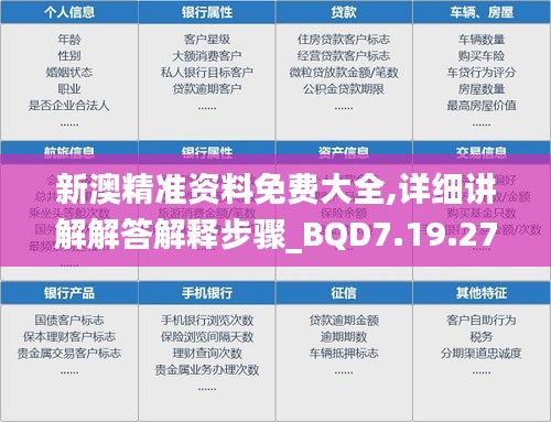 新澳精准资料免费大全,详细讲解解答解释步骤_BQD7.19.27管理版