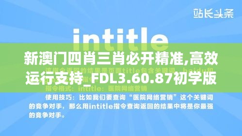 新澳门四肖三肖必开精准,高效运行支持_FDL3.60.87初学版