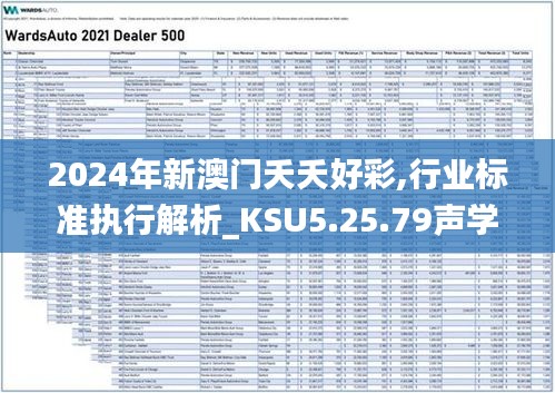 2024年新澳门夭夭好彩,行业标准执行解析_KSU5.25.79声学版