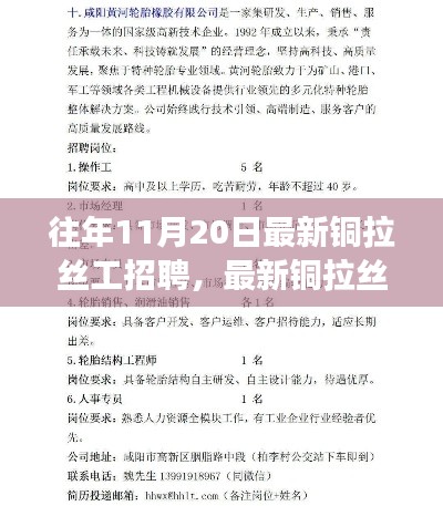 最新铜拉丝工招聘信息及应聘指南，从零开始应聘攻略