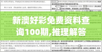 新澳好彩免费资料查询100期,推理解答解释落实_旗舰设备版MXF9.56