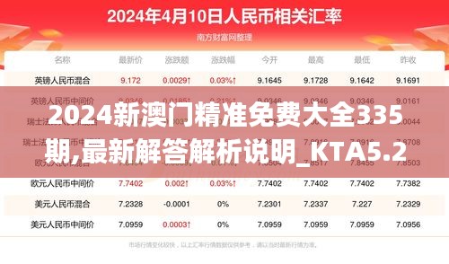 2024新澳门精准免费大全335期,最新解答解析说明_KTA5.25