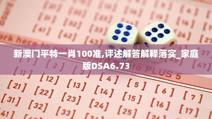 新澳门平特一肖100准,评述解答解释落实_家庭版DSA6.73