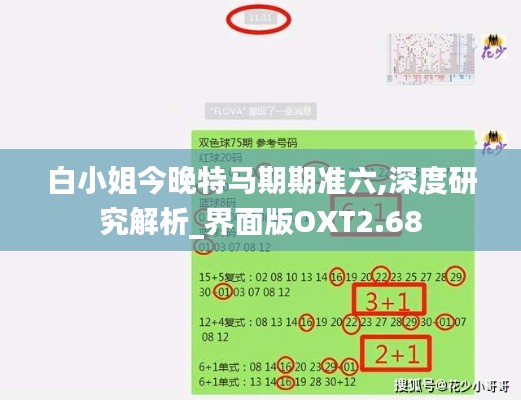 白小姐今晚特马期期准六,深度研究解析_界面版OXT2.68