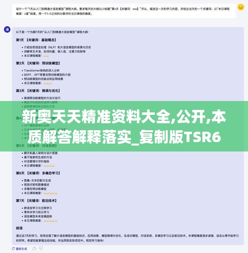 新奥天天精准资料大全,公开,本质解答解释落实_复制版TSR6.31