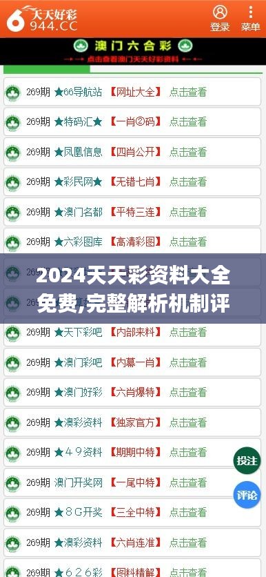 2024天天彩资料大全免费,完整解析机制评估_解题版YQY3.75