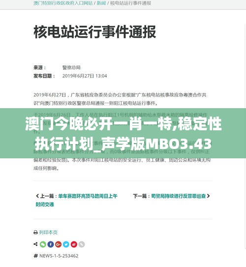 澳门今晚必开一肖一特,稳定性执行计划_声学版MBO3.43