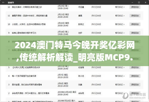 2024澳门特马今晚开奖亿彩网,传统解析解读_明亮版MCP9.51