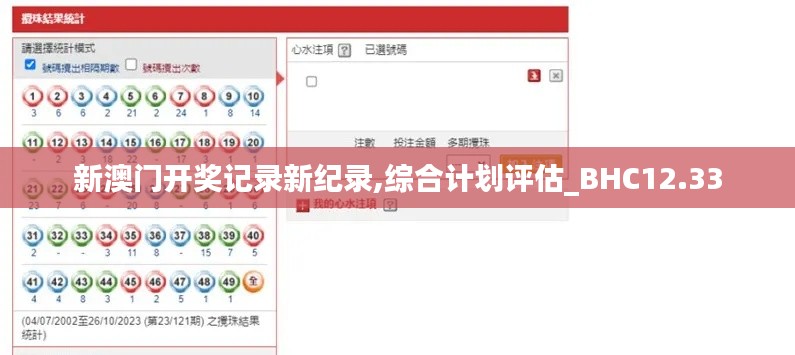 新澳门开奖记录新纪录,综合计划评估_BHC12.33