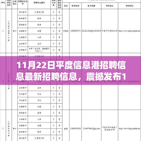 11月22日平度信息港最新高科技岗位招聘启事，智能时代的科技梦想家园