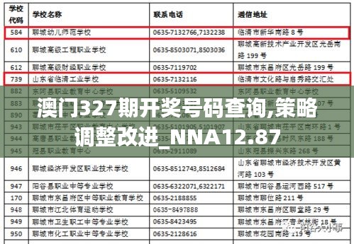 澳门327期开奖号码查询,策略调整改进_NNA12.87