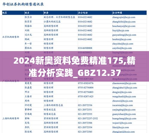 2024新奥资料免费精准175,精准分析实践_GBZ12.37