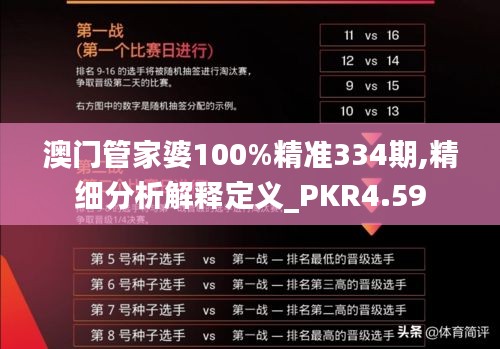 澳门管家婆100%精准334期,精细分析解释定义_PKR4.59