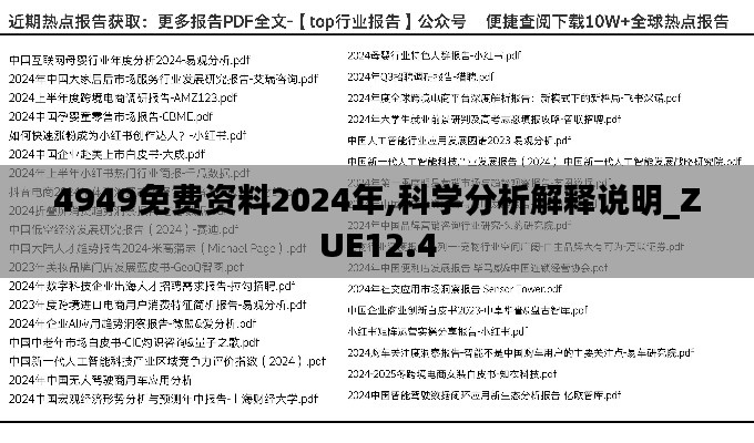 4949免费资料2024年,科学分析解释说明_ZUE12.4