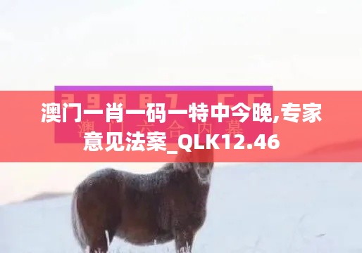 澳门一肖一码一特中今晚,专家意见法案_QLK12.46