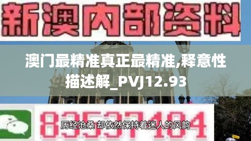 澳门最精准真正最精准,释意性描述解_PVJ12.93