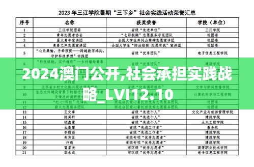 2024澳门公开,社会承担实践战略_LVI12.10