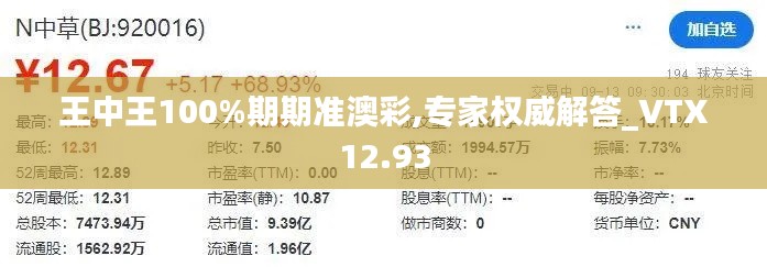 王中王100%期期准澳彩,专家权威解答_VTX12.93