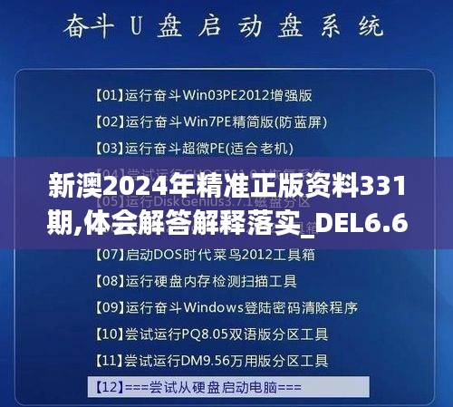 新澳2024年精准正版资料331期,体会解答解释落实_DEL6.65