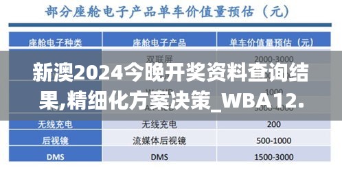 新澳2024今晚开奖资料查询结果,精细化方案决策_WBA12.1