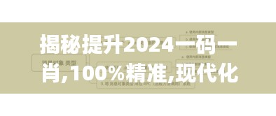 揭秘提升2024一码一肖,100%精准,现代化解析定义_VVJ12.11