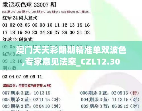 澳门天天彩期期精准单双波色,专家意见法案_CZL12.30