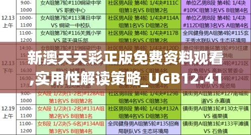 新澳天天彩正版免费资料观看,实用性解读策略_UGB12.41