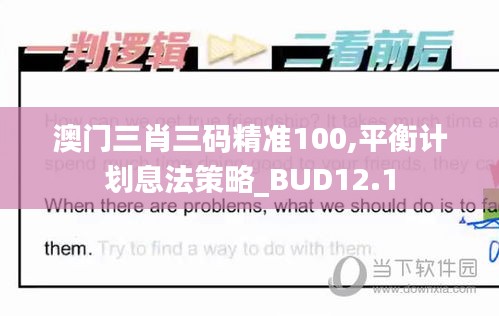 澳门三肖三码精准100,平衡计划息法策略_BUD12.1