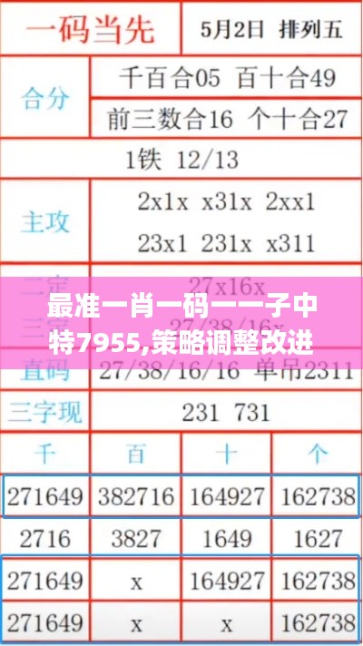 最准一肖一码一一子中特7955,策略调整改进_BGQ12.17