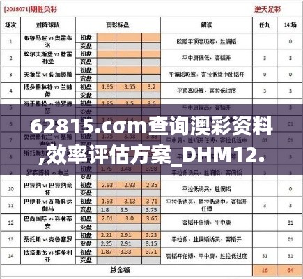 62815.cσm查询澳彩资料,效率评估方案_DHM12.42