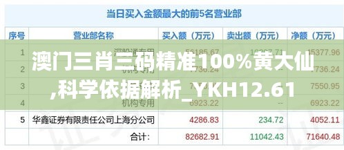 澳门三肖三码精准100%黄大仙,科学依据解析_YKH12.61