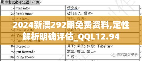 2024新澳292期免费资料,定性解析明确评估_QQL12.94